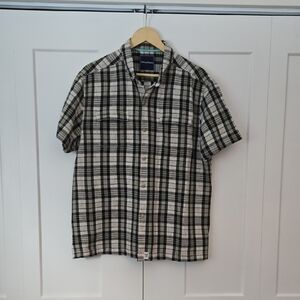 Tommy Bahama Men's Checkered Shirt in Black and Cream